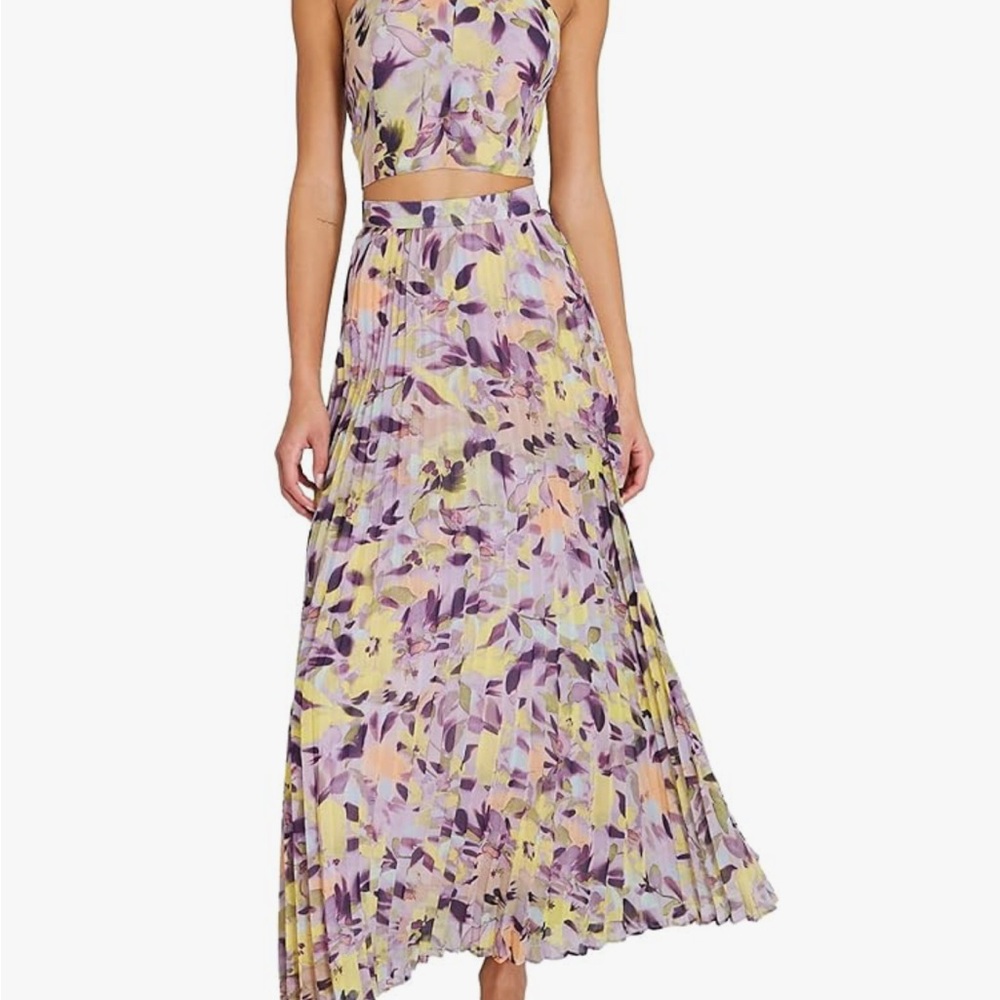 Club Monaco Floral Skirt Set in Purple and Yellow